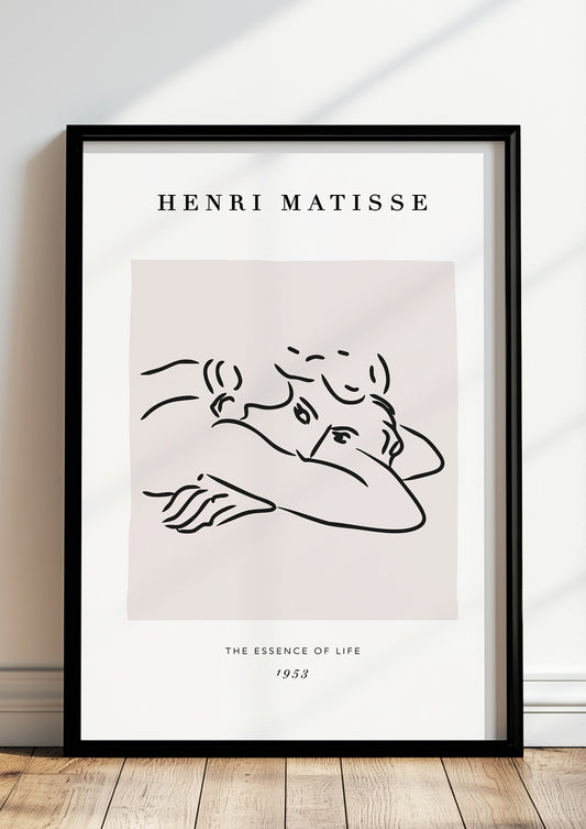 Reclining Woman von Henri Matisse Kunstdruck im schwarzen Rahmen, an Wand gelehnt