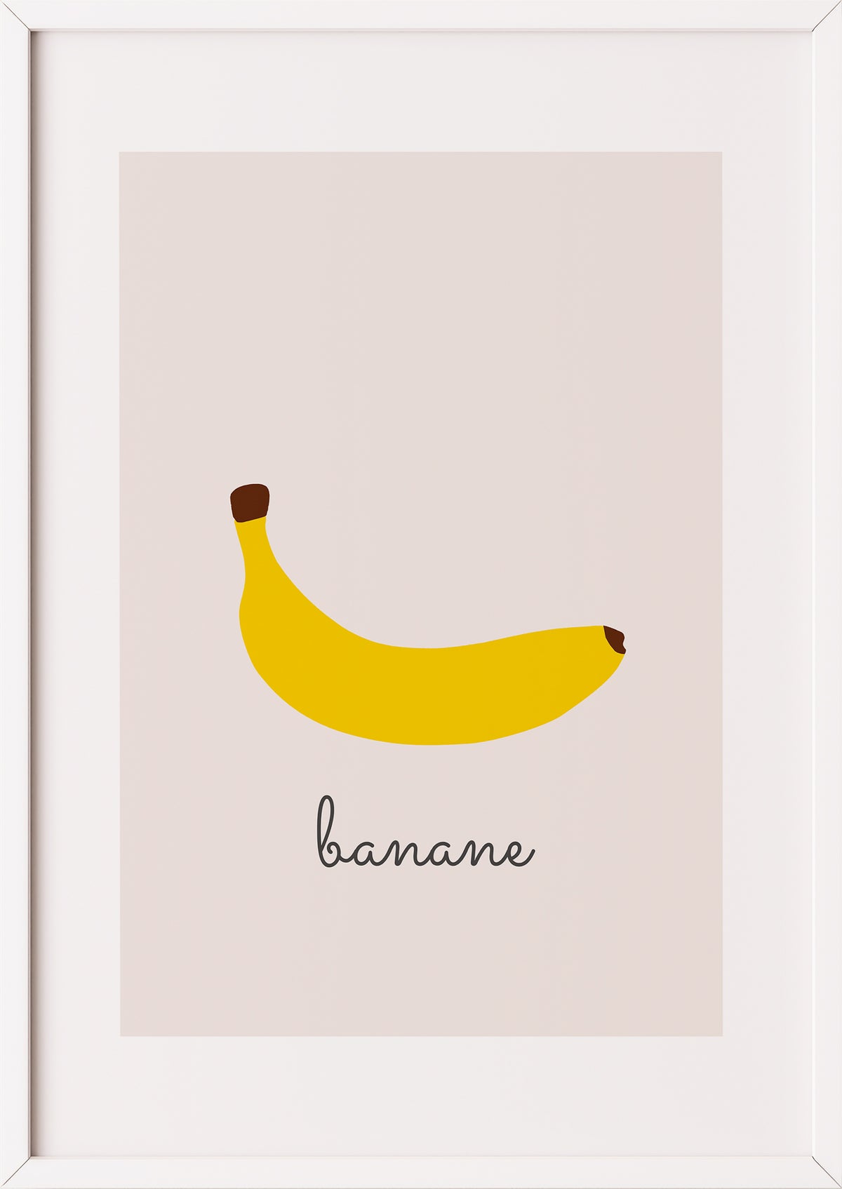 Banane Illustration im weißen Rahmen mit Passepartout