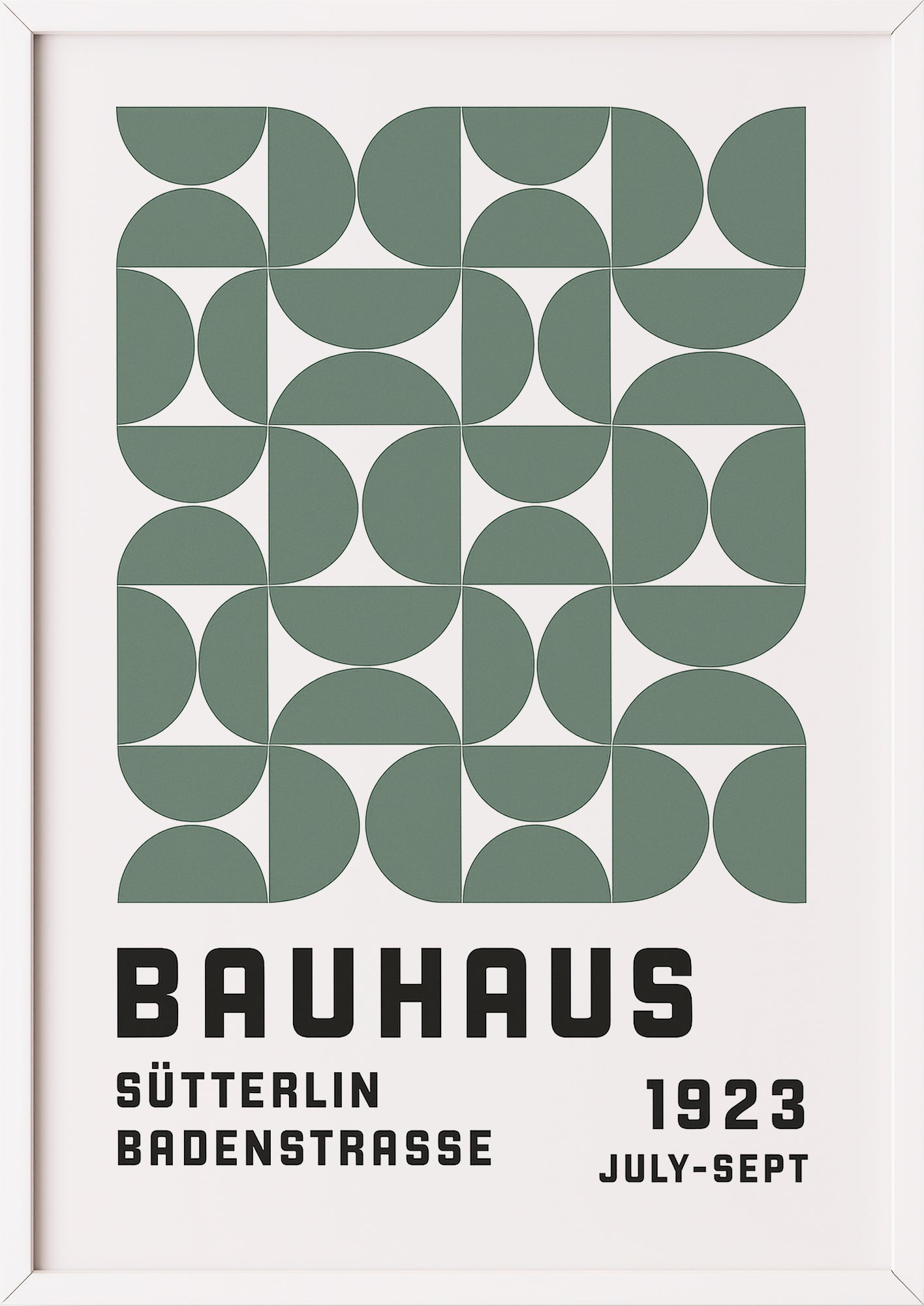 Bauhaus Geometrie Poster mit weißem Rahmen – stilvolle Wanddeko in modernem Design