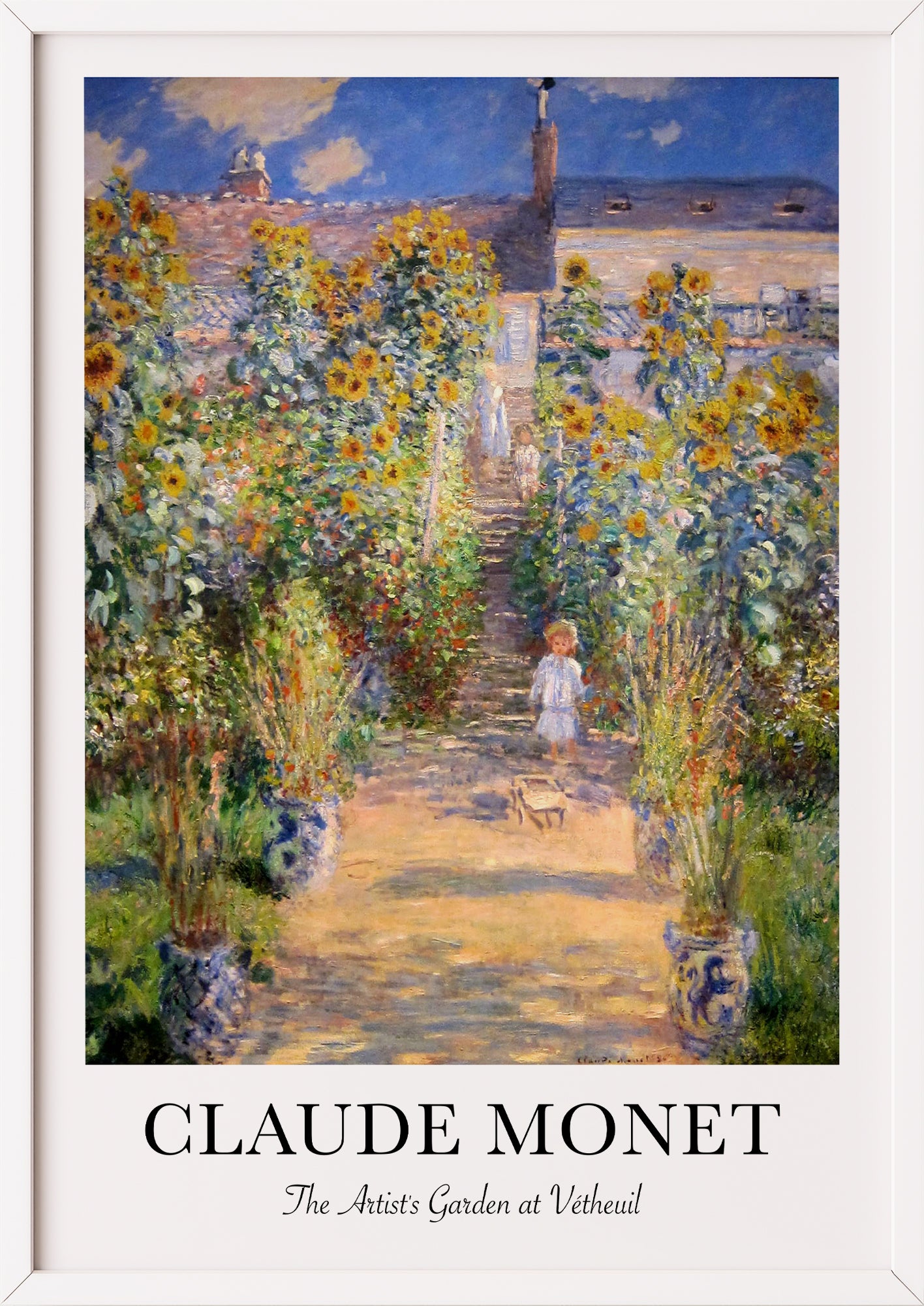 Nahaufnahme von The Artist's Garden at Vétheuil von Claude Monet als Poster