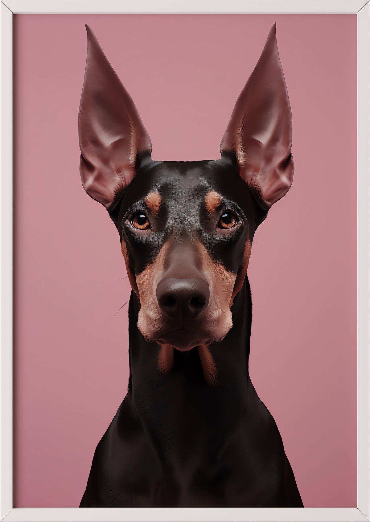 Dobermann Poster im weißen Rahmen