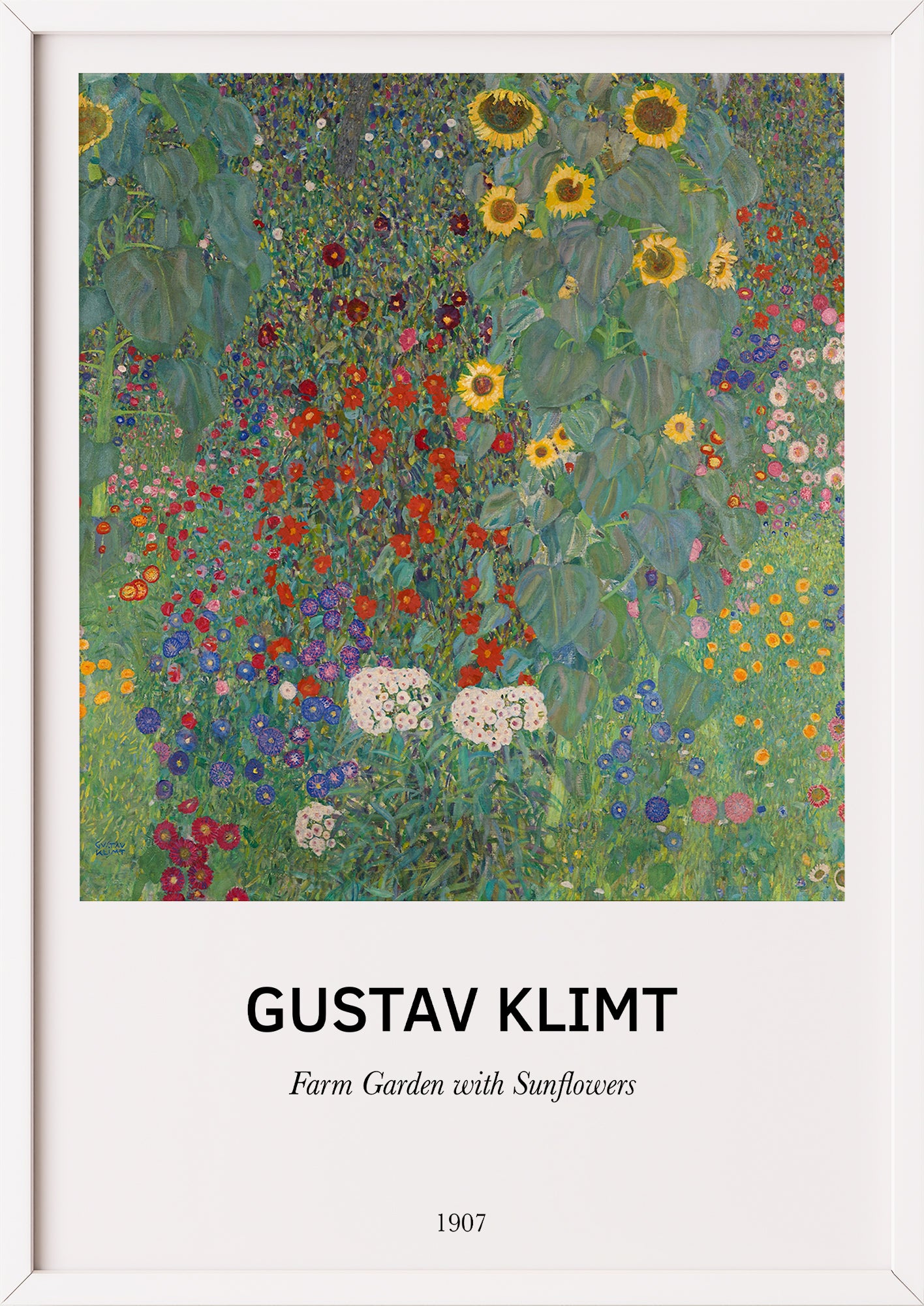 Nahaufnahme von Farm Garden with Sunflowers von Gustav Klimt als Poster