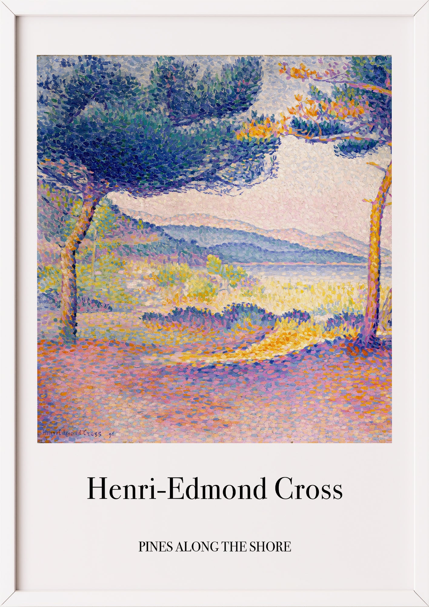 Nahaufnahme von Pines Along the Shore von Henri Edmond Cross als Poster