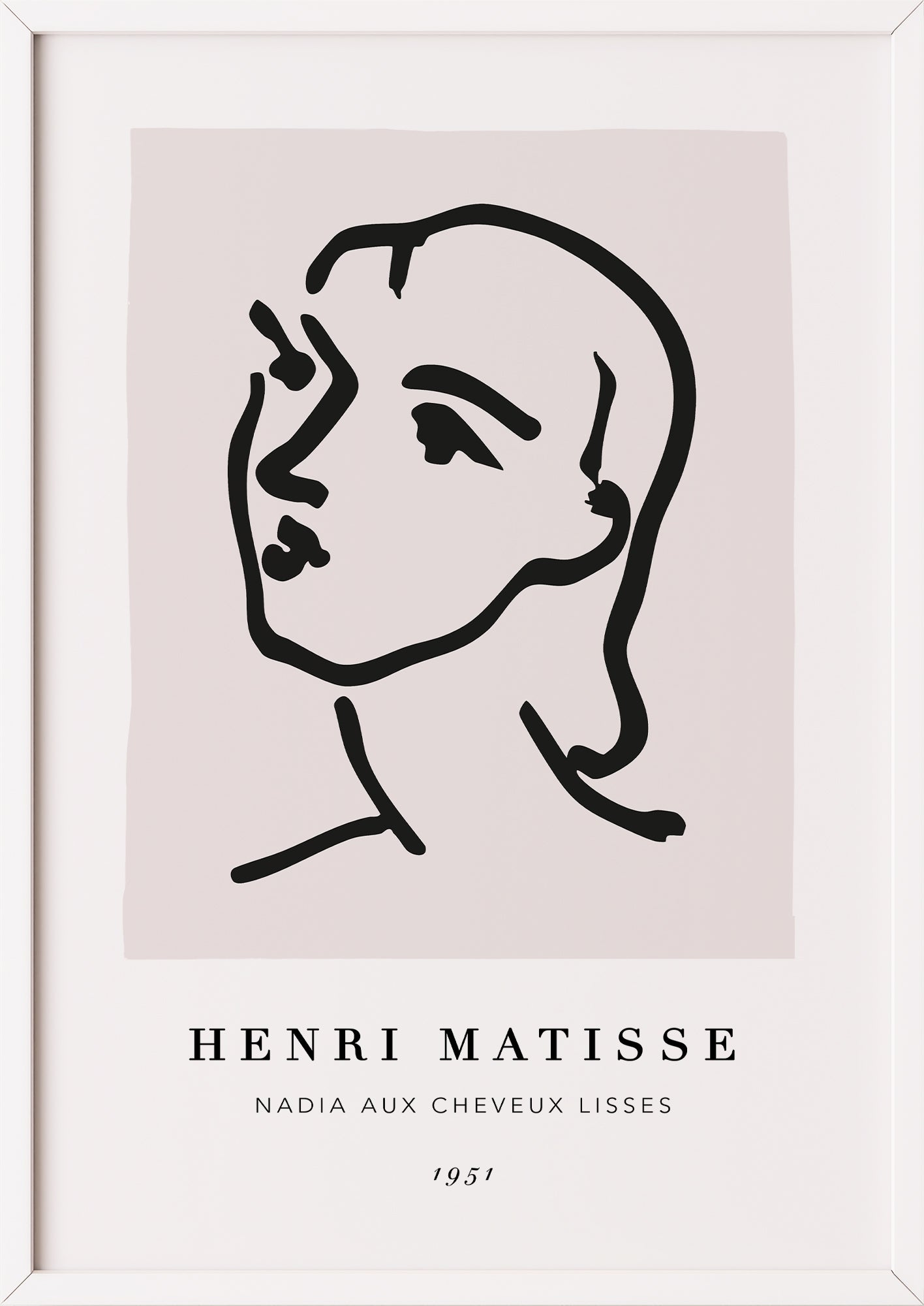 Nadia aux cheveux lisses von Henri Matisse Kunstdruck im weißen Rahmen