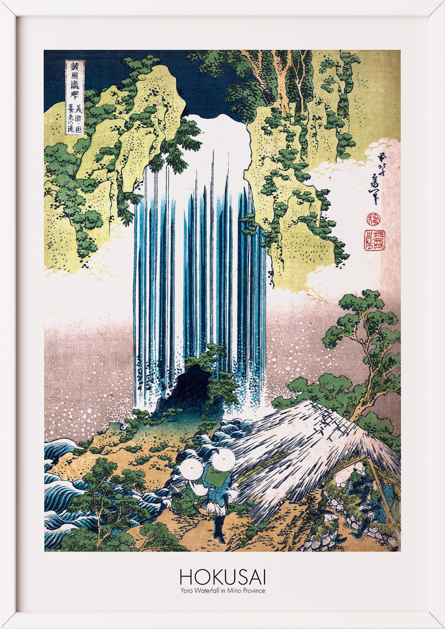 Nahaufnahme von Yoro Waterfall in Mino Province von Hokusai als Poster