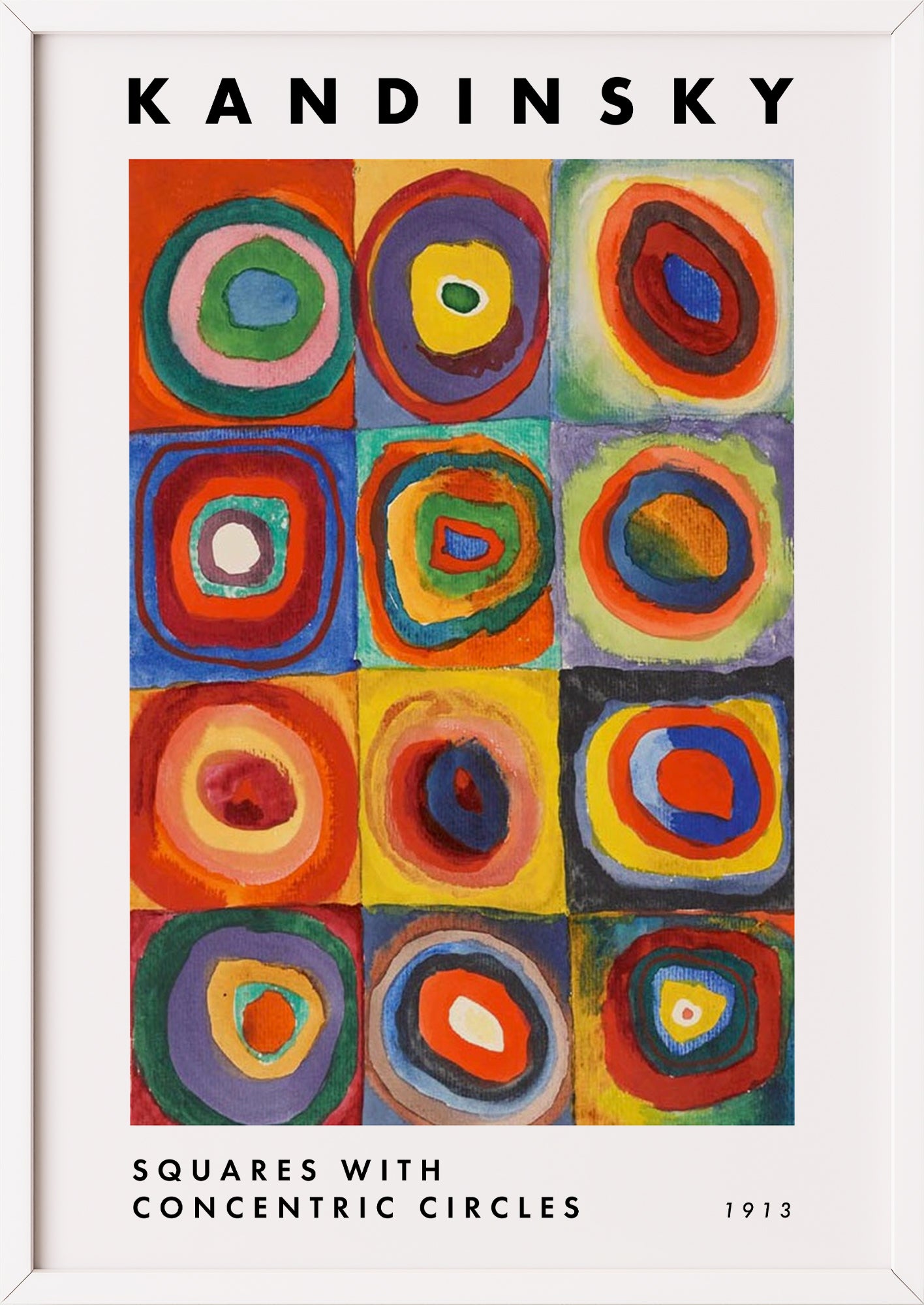 Nahaufnahme von Squares with Concentric Circles von Wassily Kandinsky als Poster