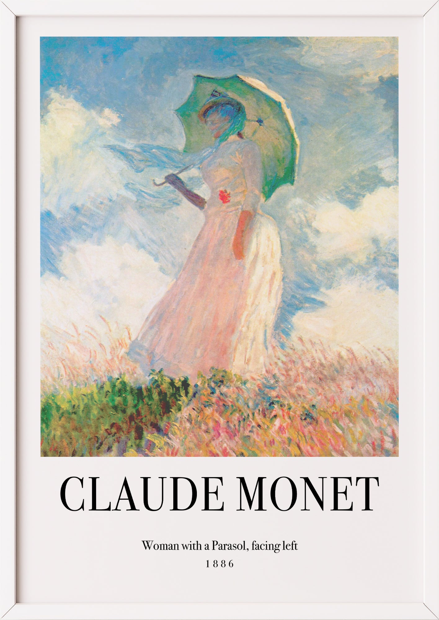 Nahaufnahme von Woman with a Parasol, facing left von Claude Monet als Poster