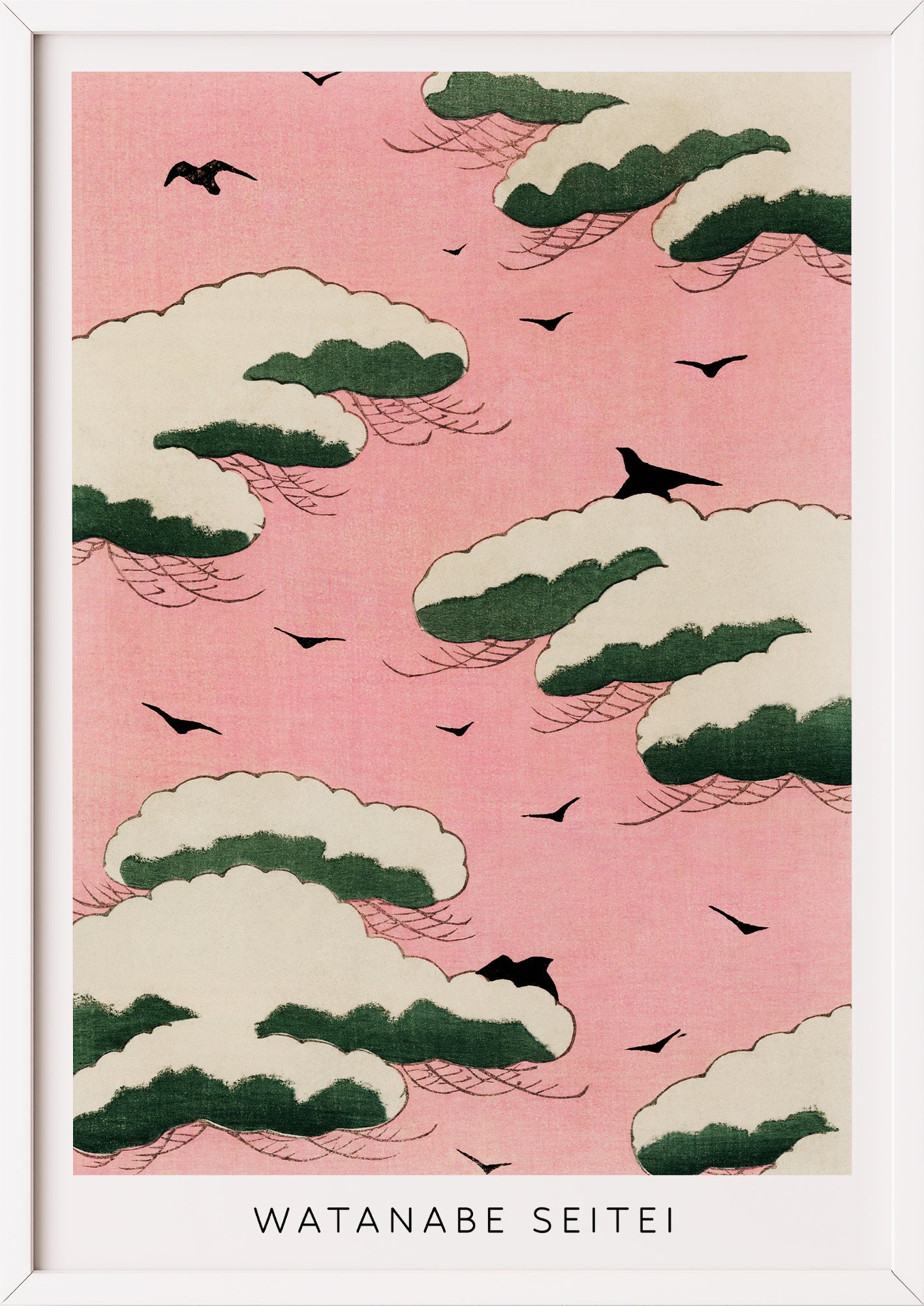 Nahaufnahme von Pink Sky von Watanabe Seitei als Poster