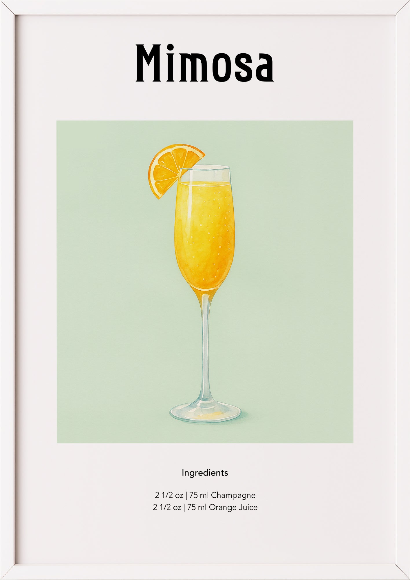 Mimosa Cocktail Aquarell