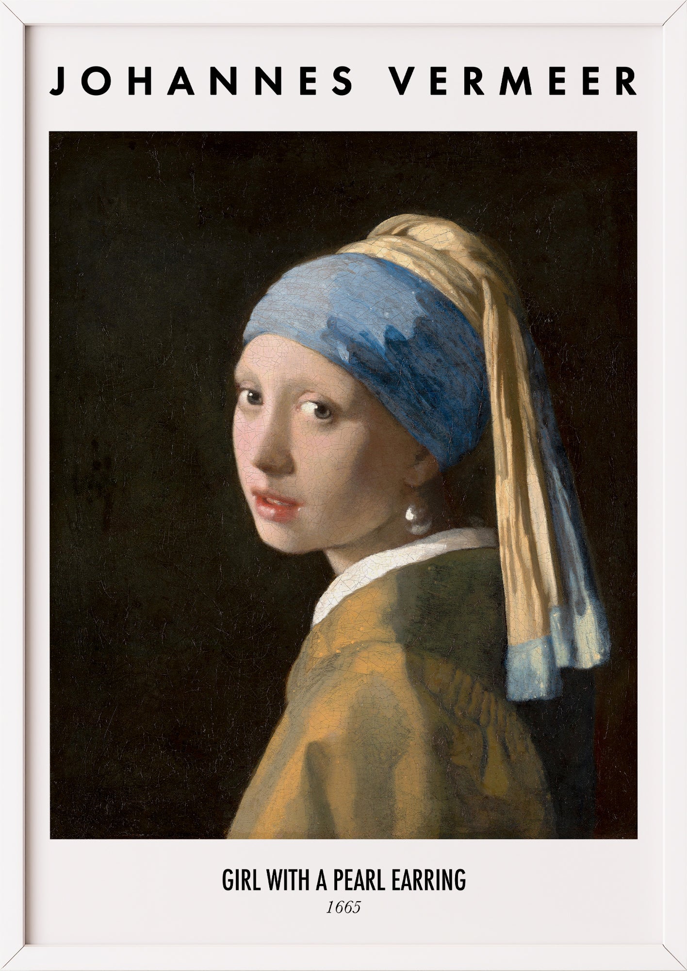 Girl with a Pearl Earring von Johannes Vermeer Kunstdruck im weißen Rahmen