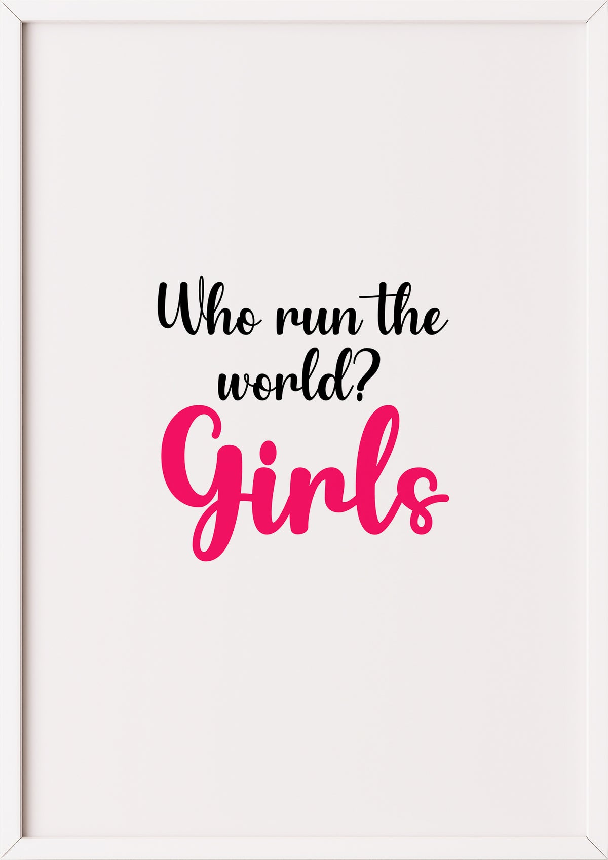 Who run the world Girls Poster im weißen Rahmen