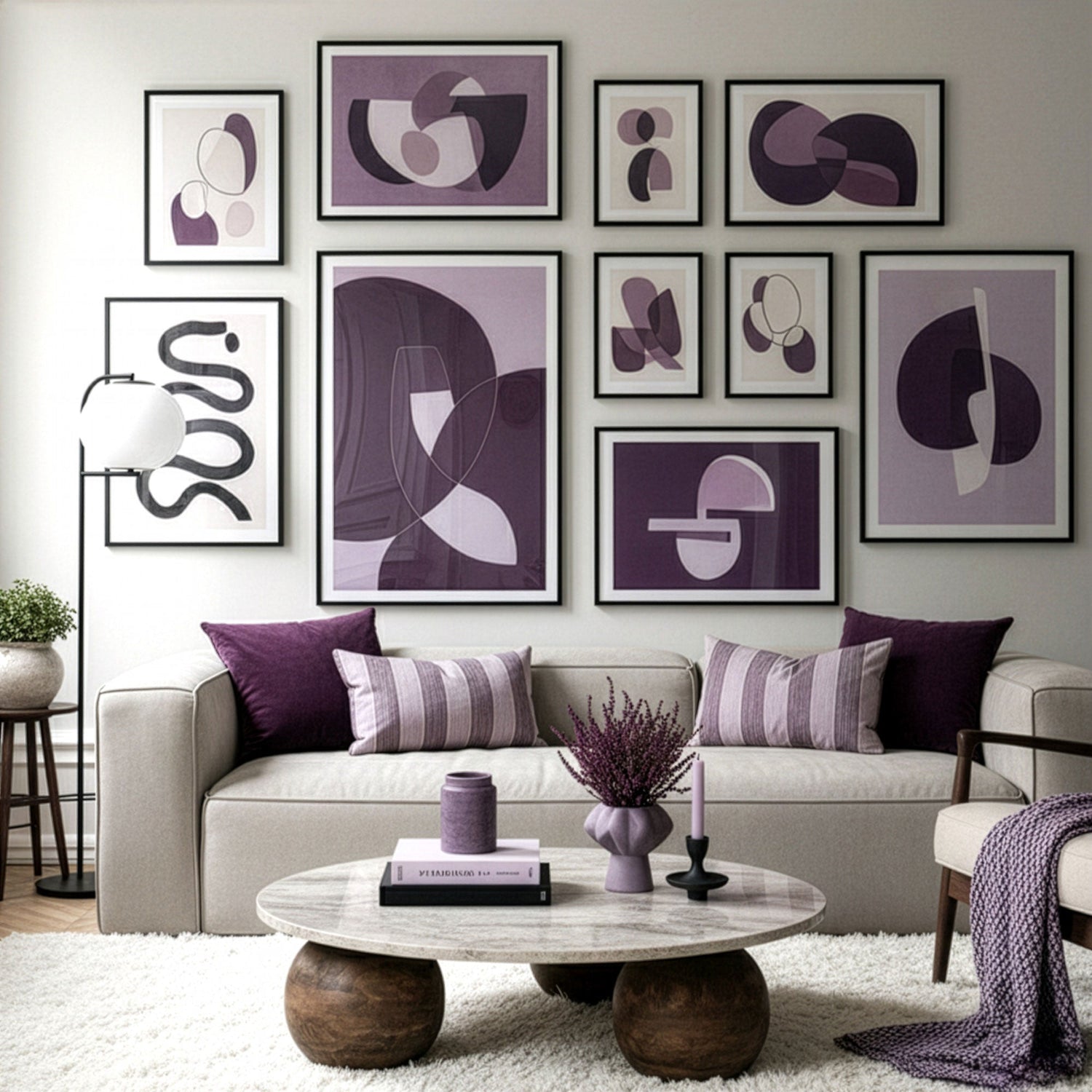 farbwelt lila interior design poster druck