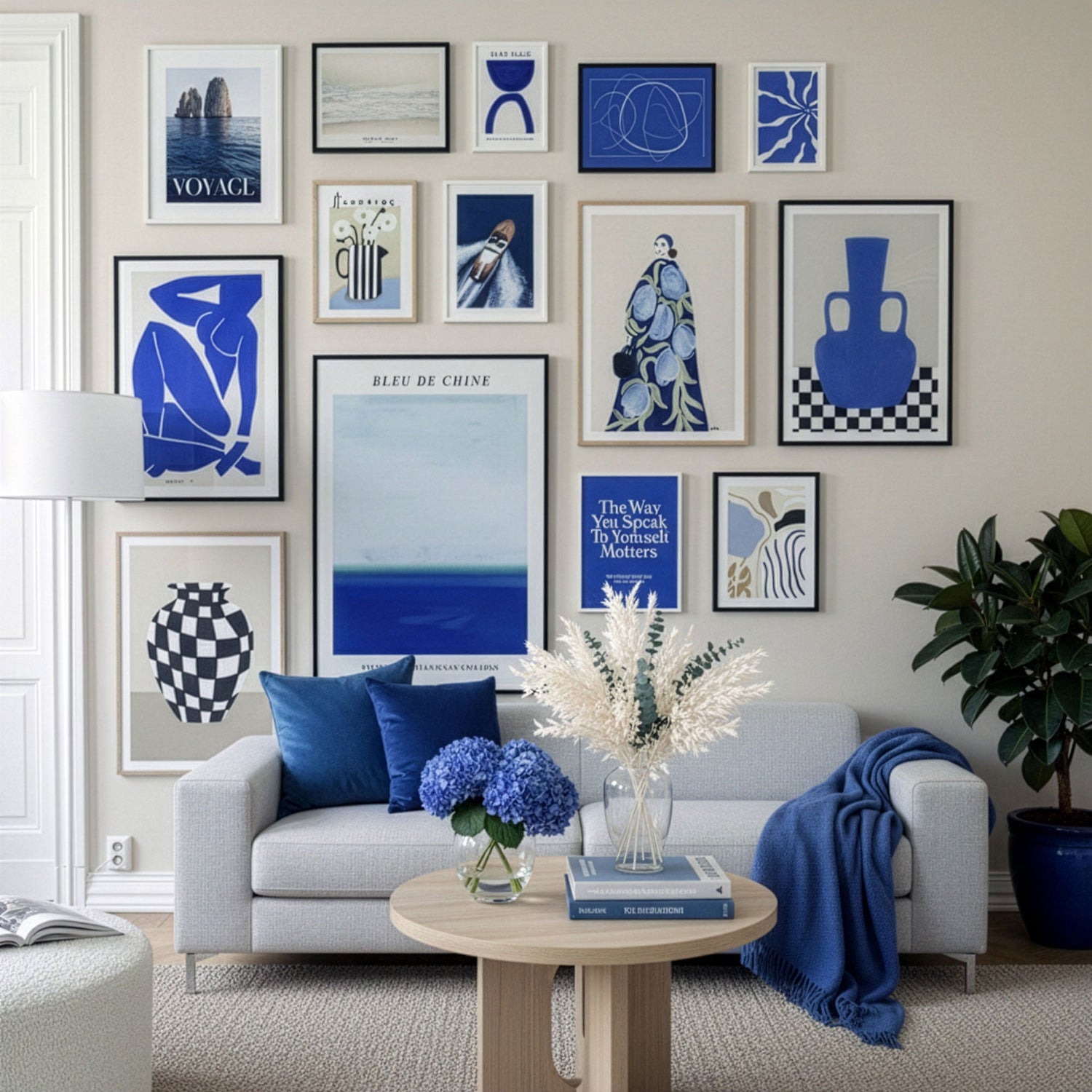 farbwelt blau interior design poster druck