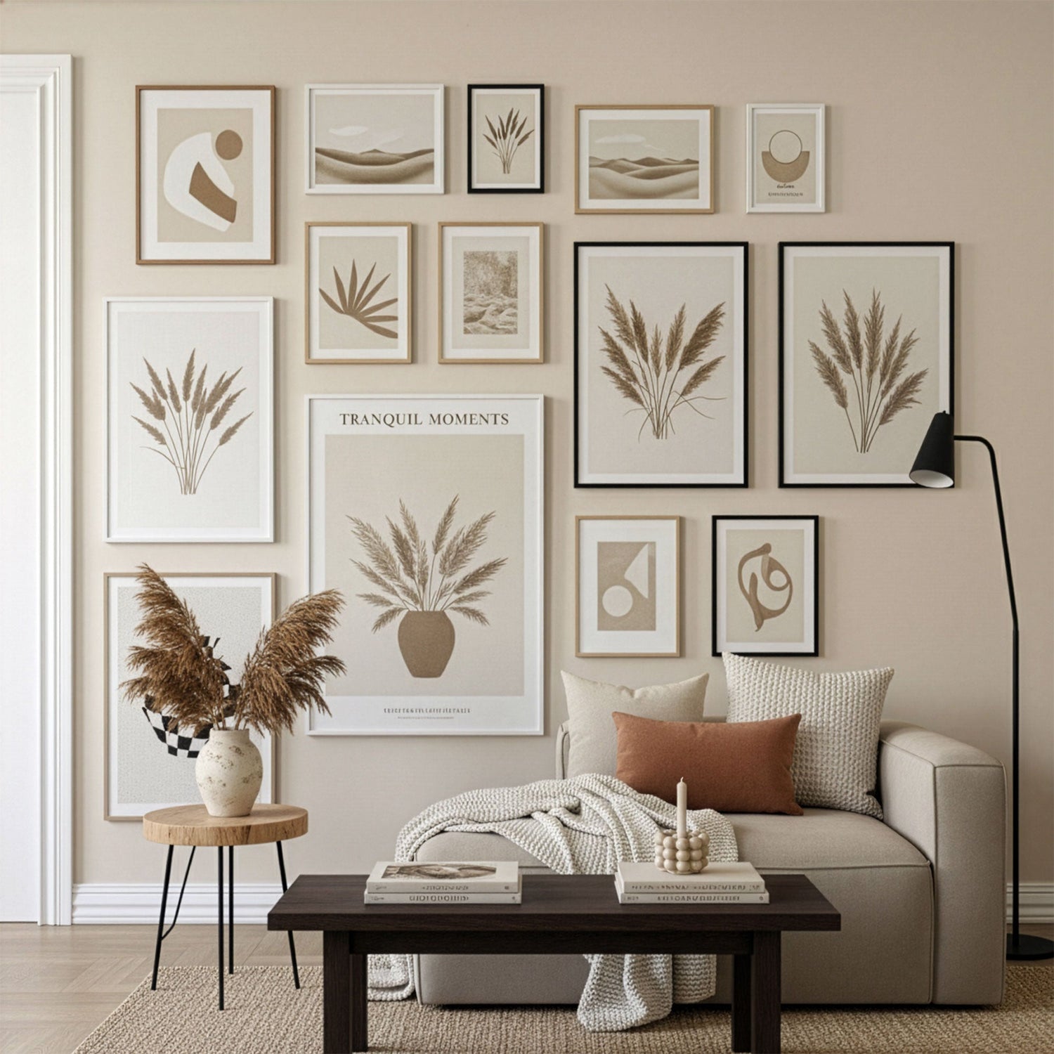 farbwelt beige interior design poster druck