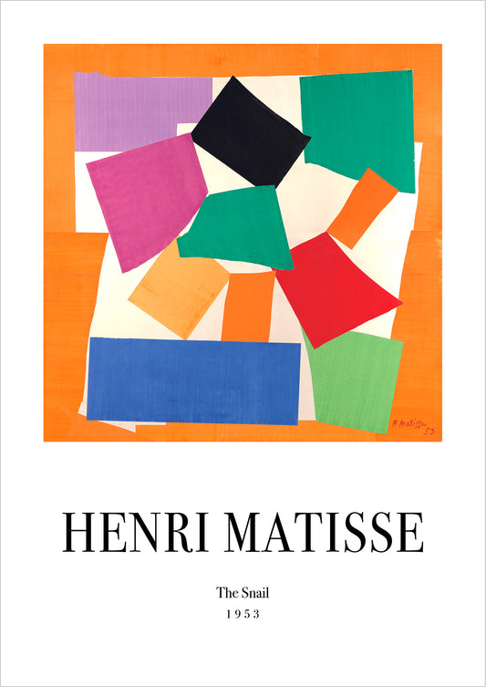 The Snail von Henri Matisse Poster auf weißem Hintergrund freigestellt