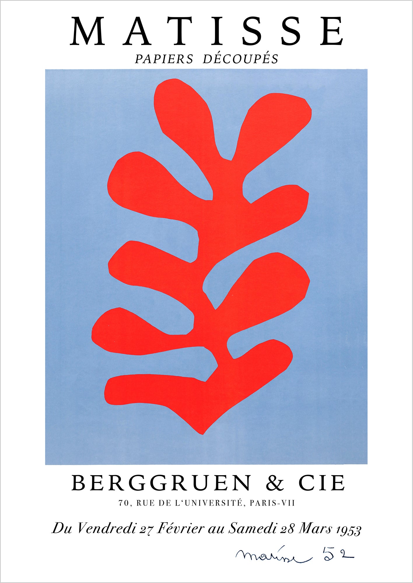 Red Algae von Henri Matisse Poster auf weißem Hintergrund freigestellt