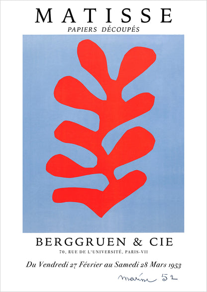 Red Algae von Henri Matisse Poster auf weißem Hintergrund freigestellt