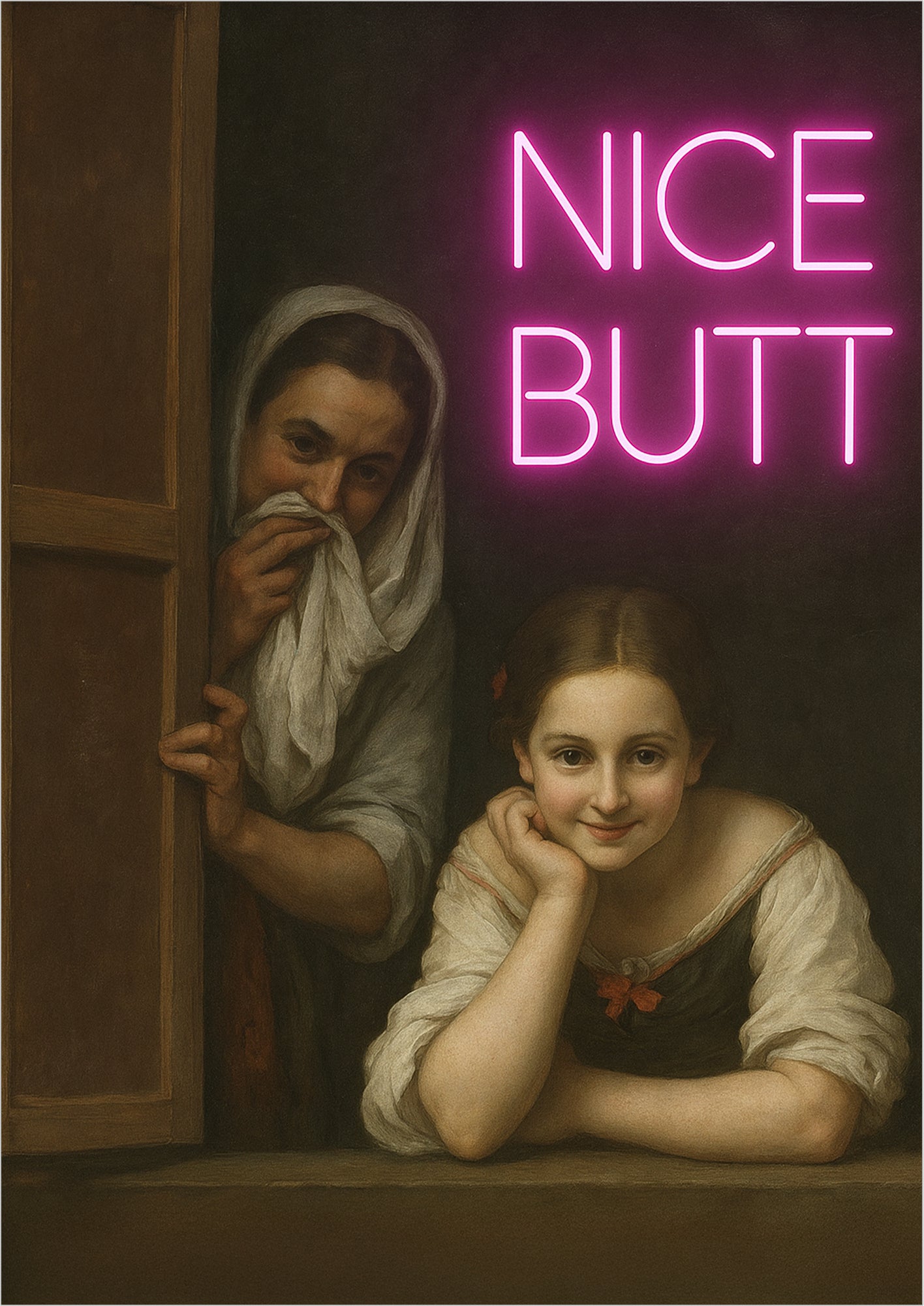 Nice Butt Poster freigestellt klassisch mit Neon