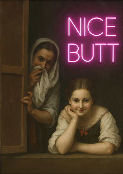 Nice Butt Poster freigestellt klassisch mit Neon