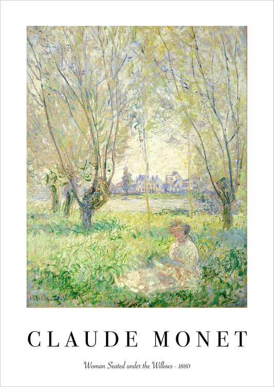 Woman Seated under the Willows von Claude Monet als Poster, freigestellt auf weißem Hintergrund