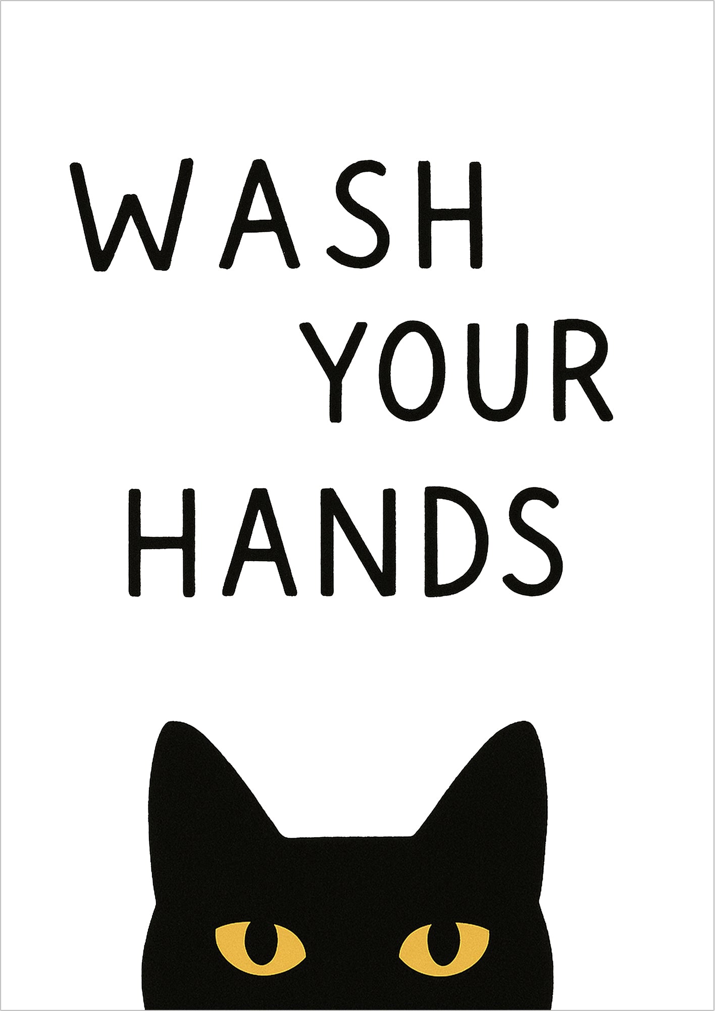 Wash Your Hands Poster mit Katze freigestellt