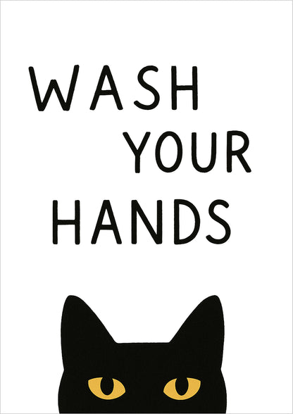 Wash Your Hands Poster mit Katze freigestellt