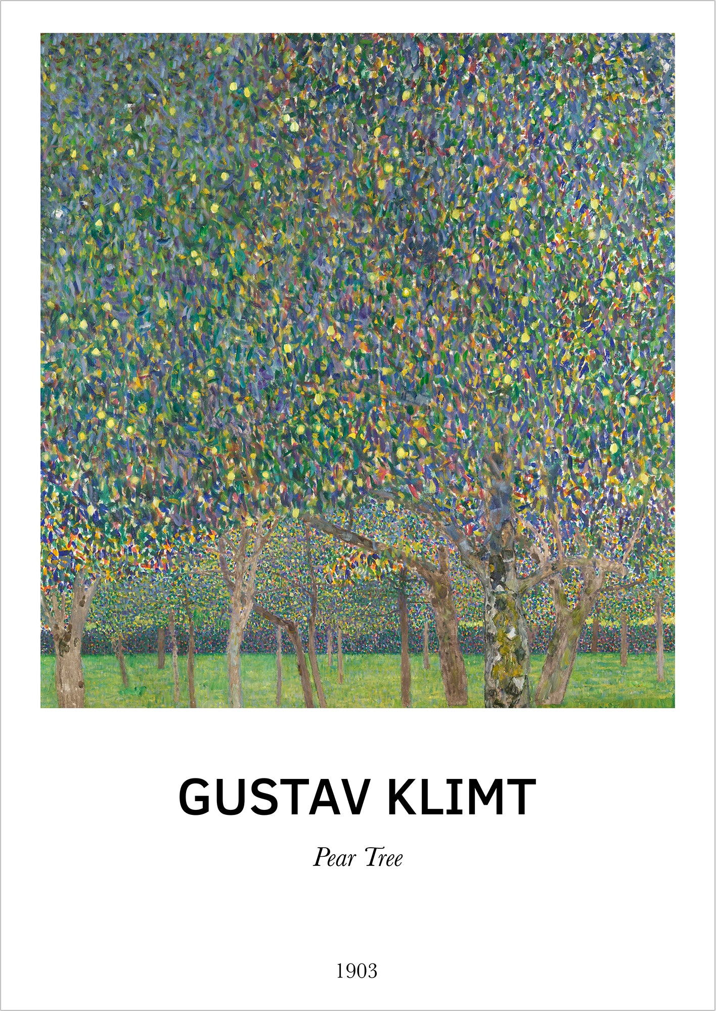 Pear Tree von Gustav Klimt als Poster, freigestellt auf weißem Hintergrund