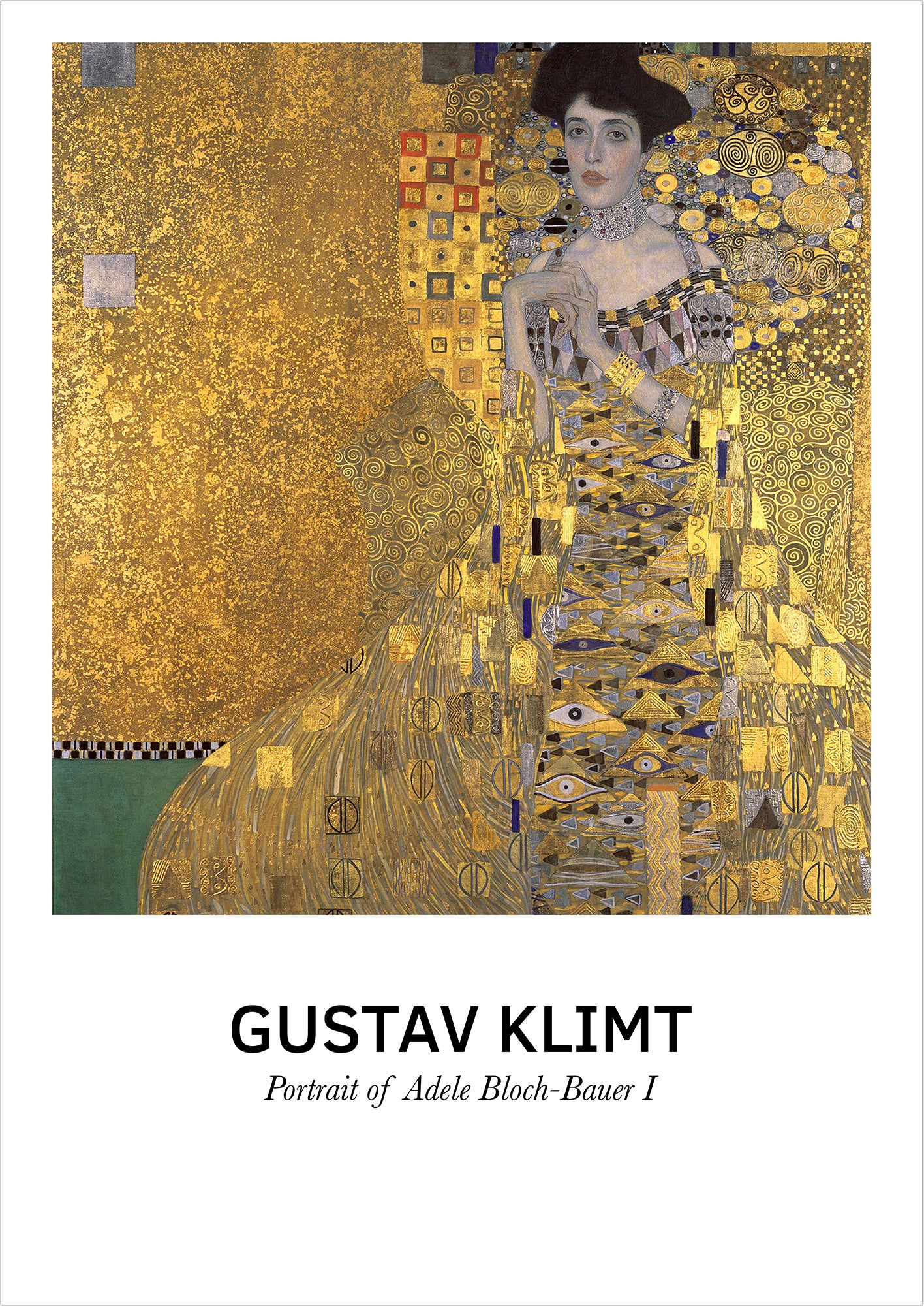 Portrait of Adele Bloch-Bauer I von Gustav Klimt als Poster, freigestellt auf weißem Hintergrund