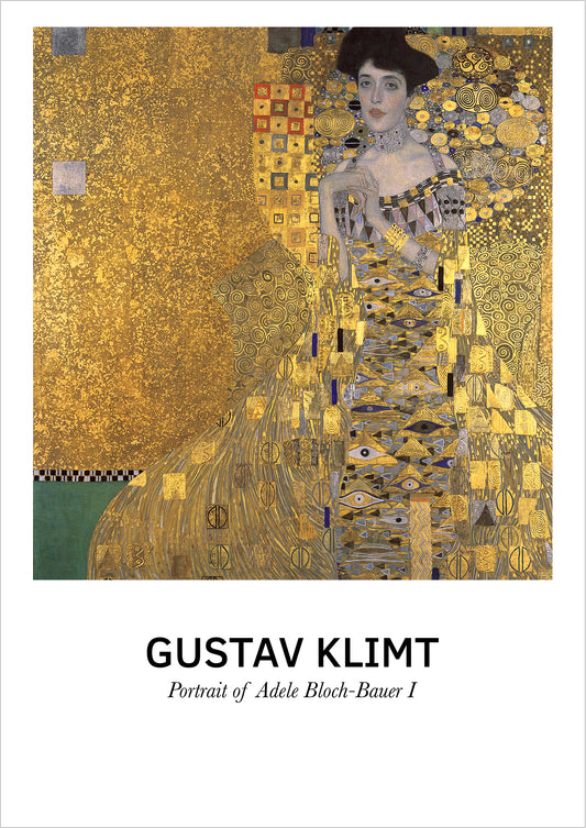 Portrait of Adele Bloch-Bauer I von Gustav Klimt als Poster, freigestellt auf weißem Hintergrund