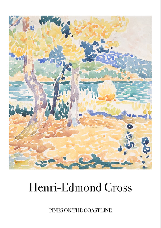 Pines on the Coastline von Henri Edmond Cross als Poster, freigestellt auf weißem Hintergrund