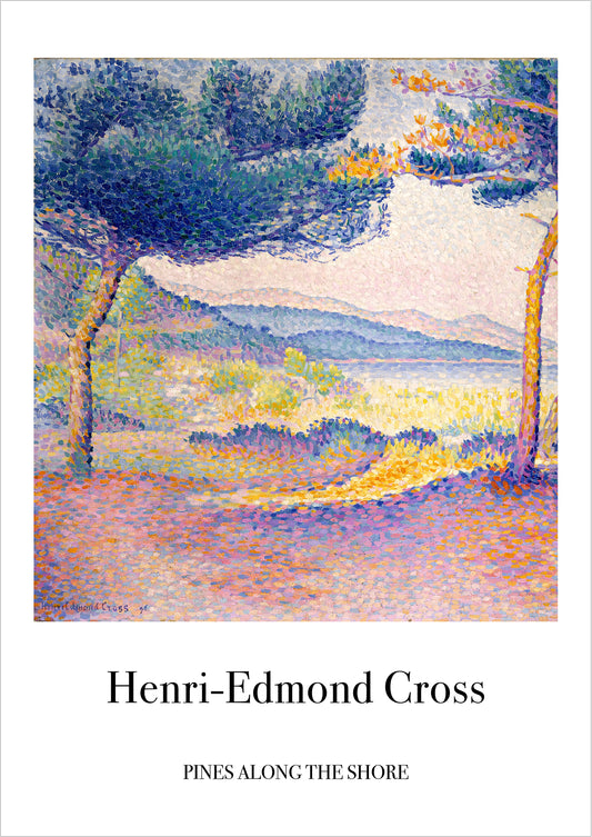 Pines Along the Shore von Henri Edmond Cross als Poster, freigestellt auf weißem Hintergrund