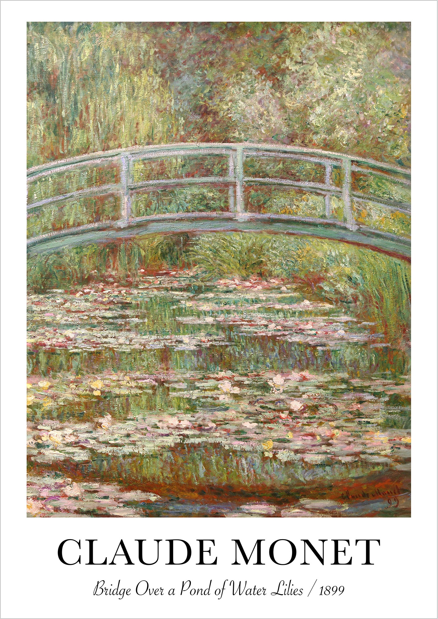 Freigestelltes Claude Monet Poster mit der Brücke über Seerosenteich – impressionistische Kunst