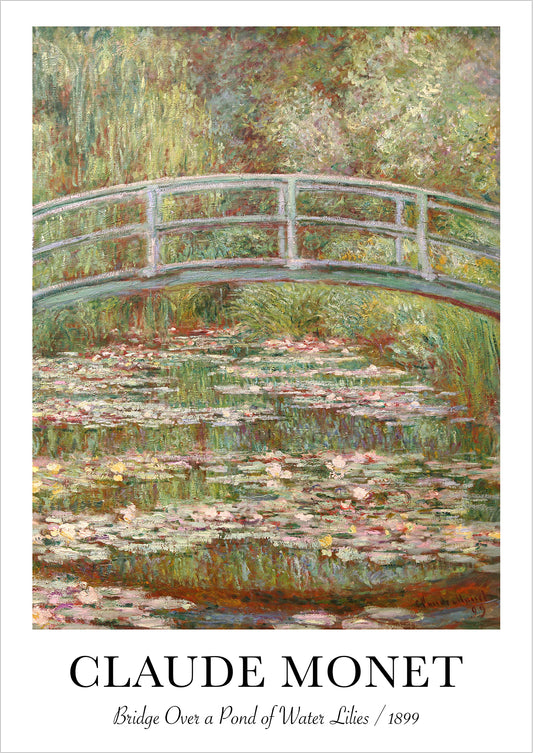 Freigestelltes Claude Monet Poster mit der Brücke über Seerosenteich – impressionistische Kunst