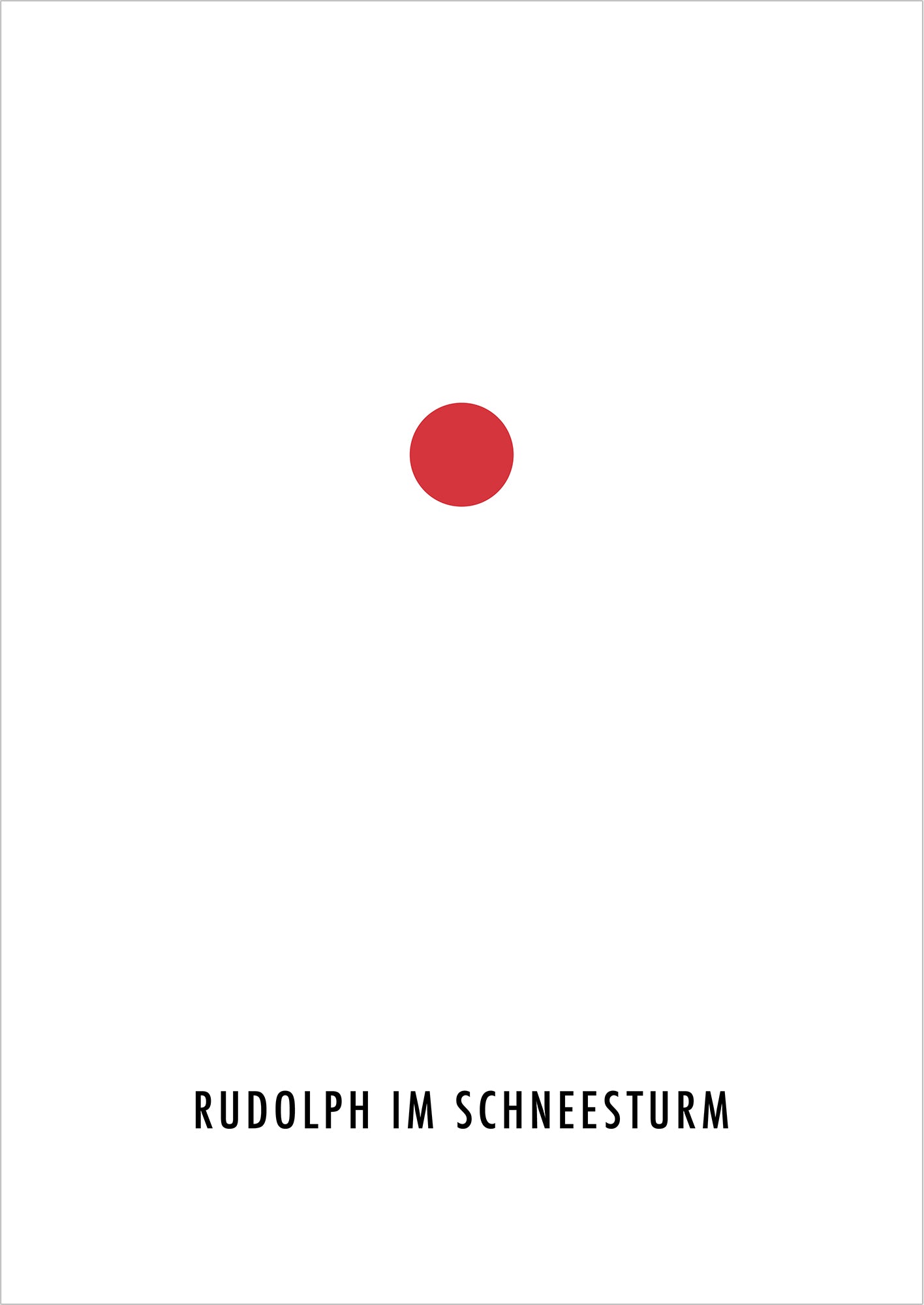 Rudolph im Schneesturm-Poster freigestellt auf weißem Hintergrund