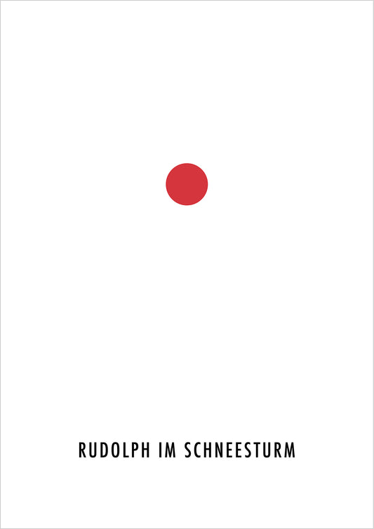 Rudolph im Schneesturm-Poster freigestellt auf weißem Hintergrund