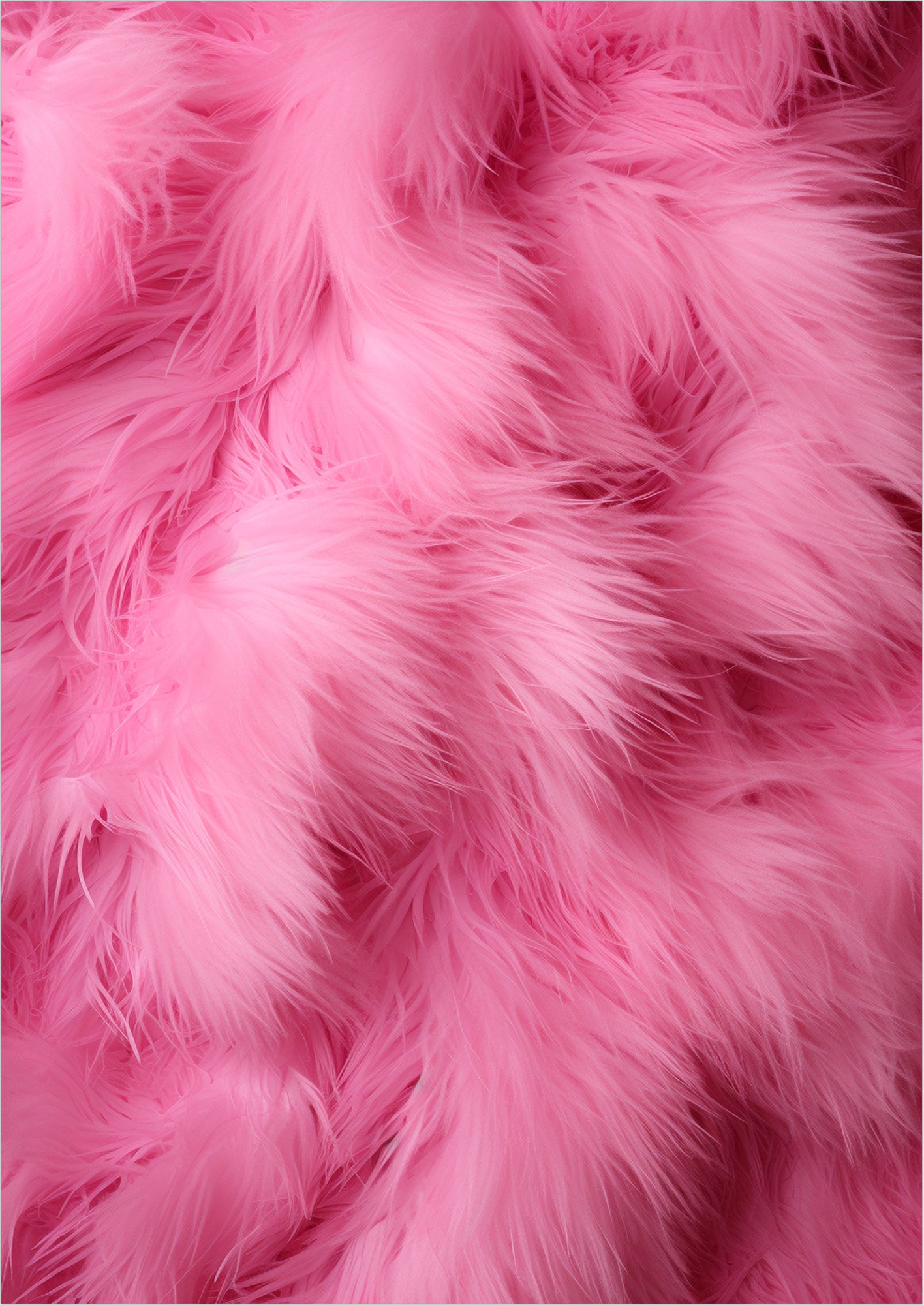 Pinkes Kunstfell-Poster freigestellt auf weißem Hintergrund