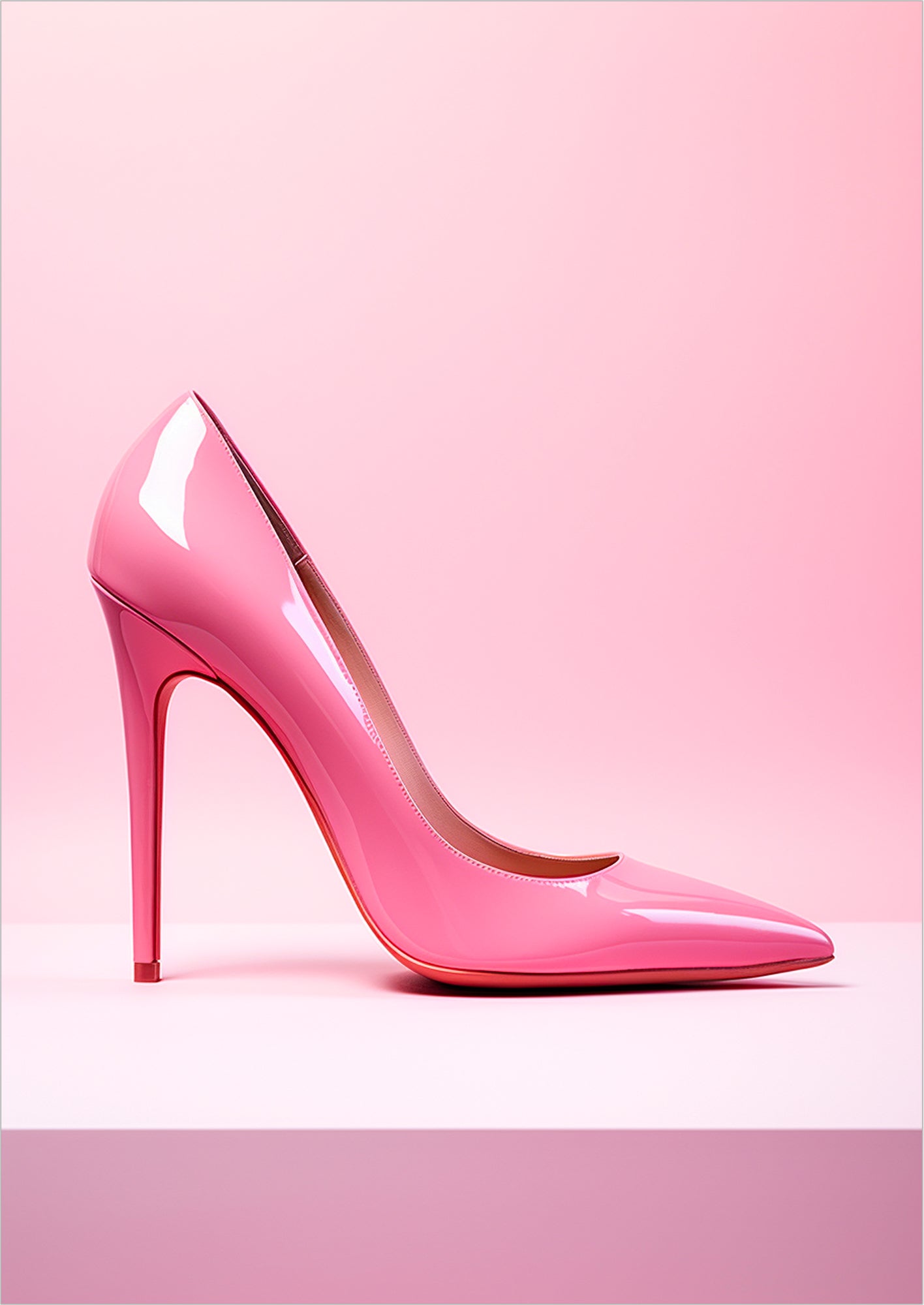 Pinker High Heel freigestellt auf weißem Hintergrund