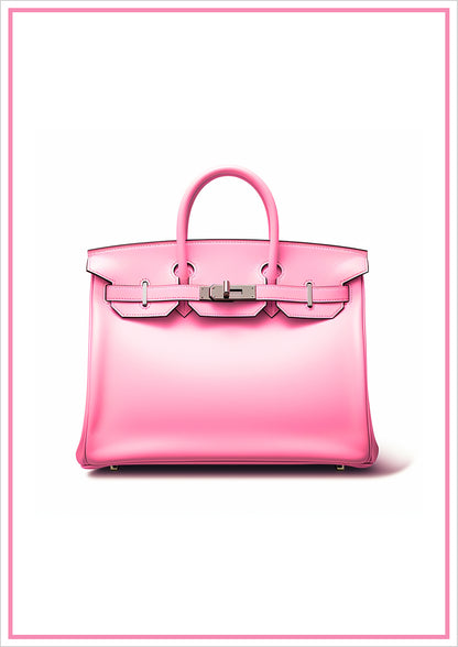 Pinke Designer-Handtasche freigestellt auf weißem Hintergrund