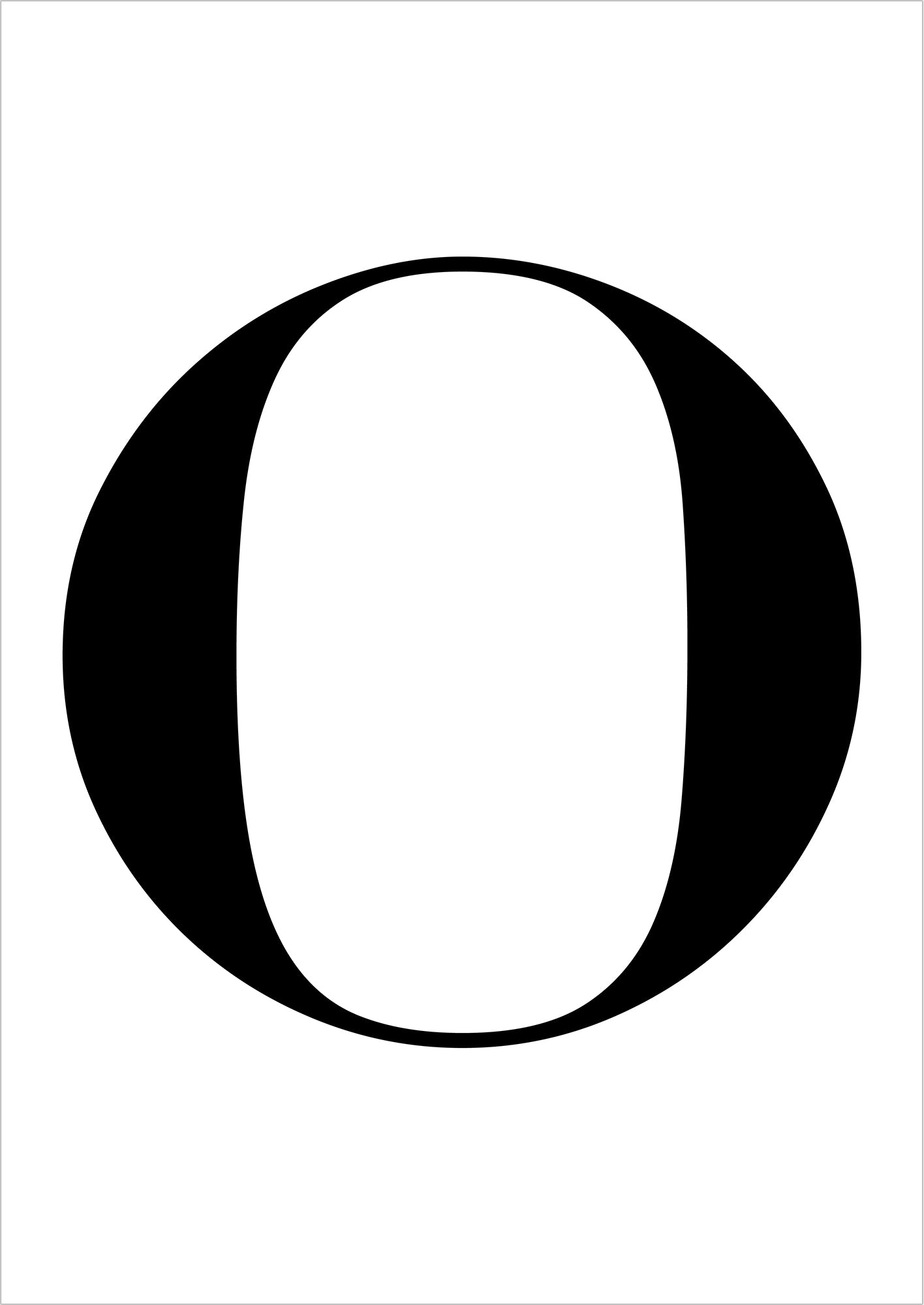 Poster Buchstabe „O“ freigestellt auf weißem Hintergrund