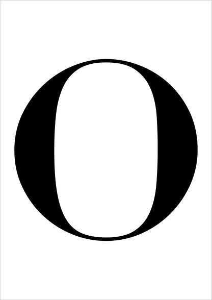 Poster Buchstabe „O“ freigestellt auf weißem Hintergrund