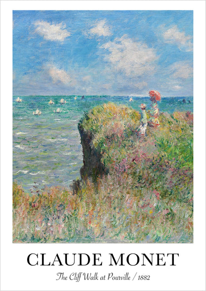 Freigestelltes Claude Monet Poster The Cliff Walk at Pourville – impressionistische Landschaft