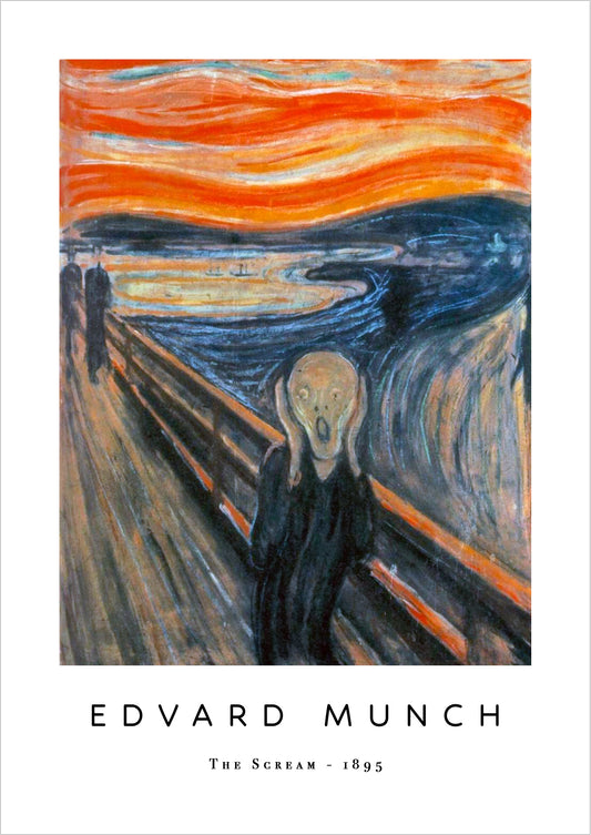 The Scream von Edvard Munch Poster auf weißem Hintergrund freigestellt
