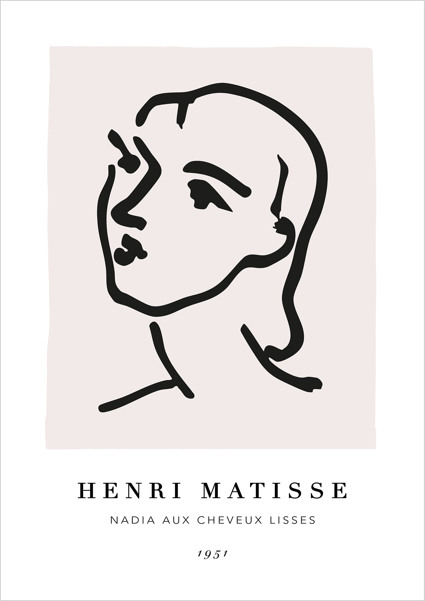 Nadia aux cheveux lisses von Henri Matisse Poster auf weißem Hintergrund freigestellt
