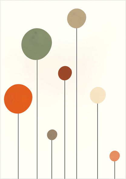 Poster „Abstrakte Kreise II“ freigestellt auf weißem Hintergrund