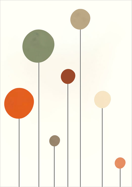 Poster „Abstrakte Kreise II“ freigestellt auf weißem Hintergrund