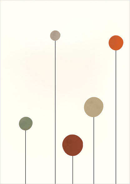 Poster „Abstrakte Kreise“ freigestellt auf weißem Hintergrund