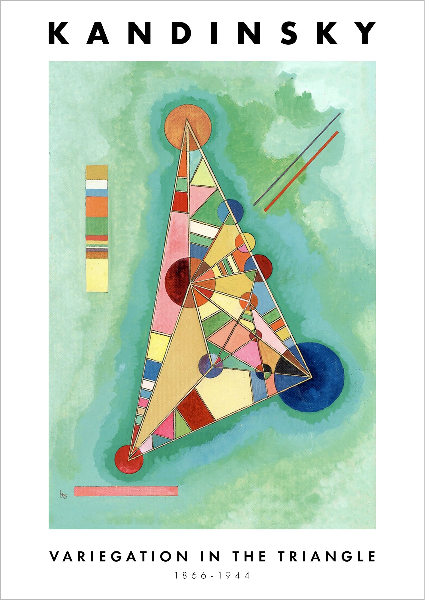 Variegation in the Triangle von Wassily Kandinsky als Poster, freigestellt auf weißem Hintergrund