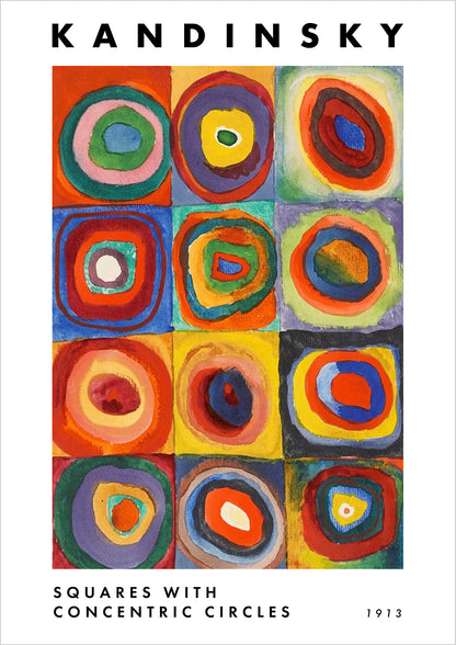 Squares with Concentric Circles von Wassily Kandinsky als Poster, freigestellt auf weißem Hintergrund