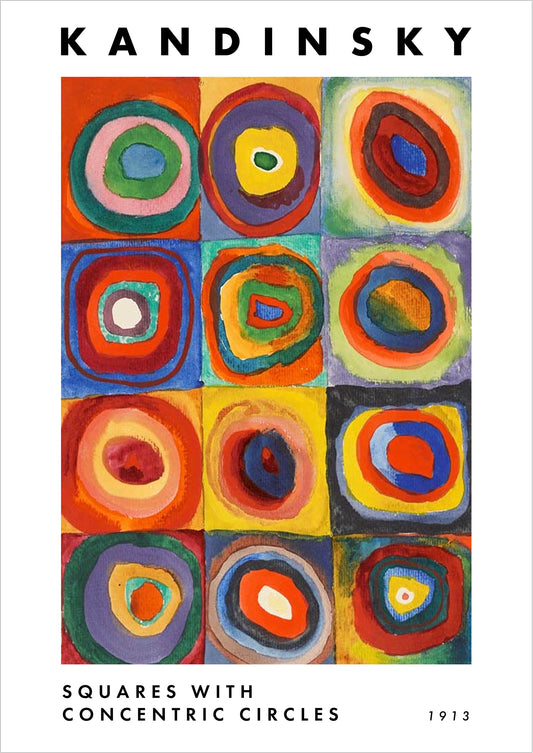 Squares with Concentric Circles von Wassily Kandinsky als Poster, freigestellt auf weißem Hintergrund