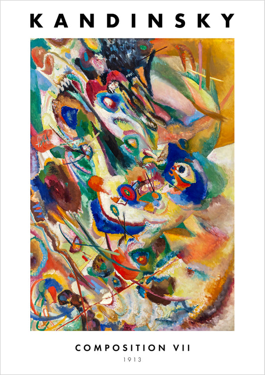 Composition VII von Wassily Kandinsky als Poster, freigestellt auf weißem Hintergrund